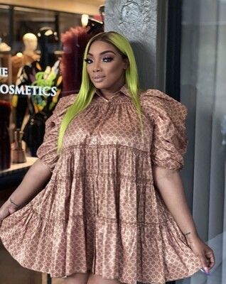 balloon puff sleeve dress