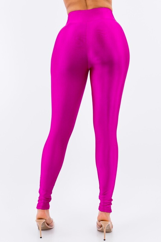 fuchsia bright high waist leggings