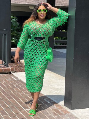 resort me sir crochet dress-GREEN