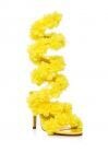 YELLOW FLORAL STILETTO SANDAL IN YELLOW