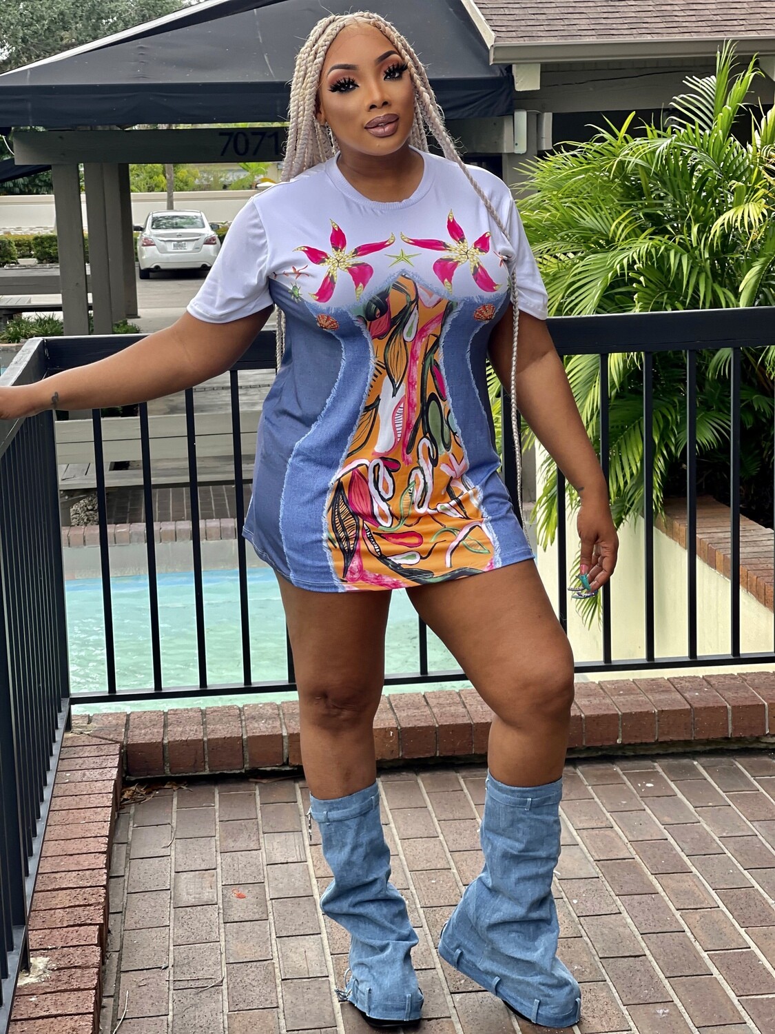 denim girl tshirt dress
