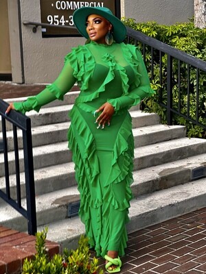 something special Emerald Cascade Ruffle Gown