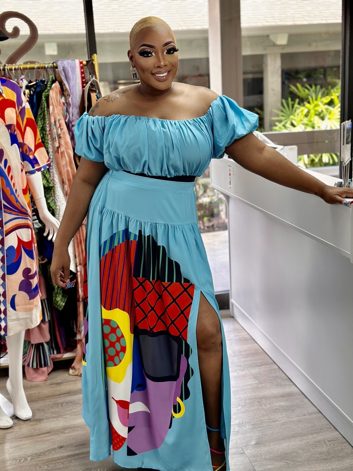 TROPIKAL  Island me skirt set