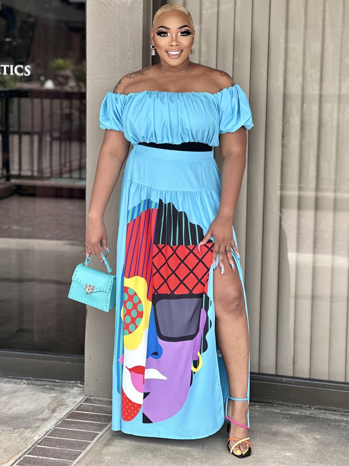 TROPIKAL  Island me skirt set