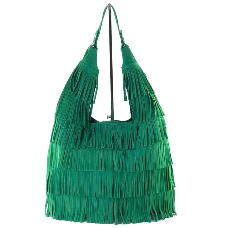 fancy Suede Fringes Tote Bag