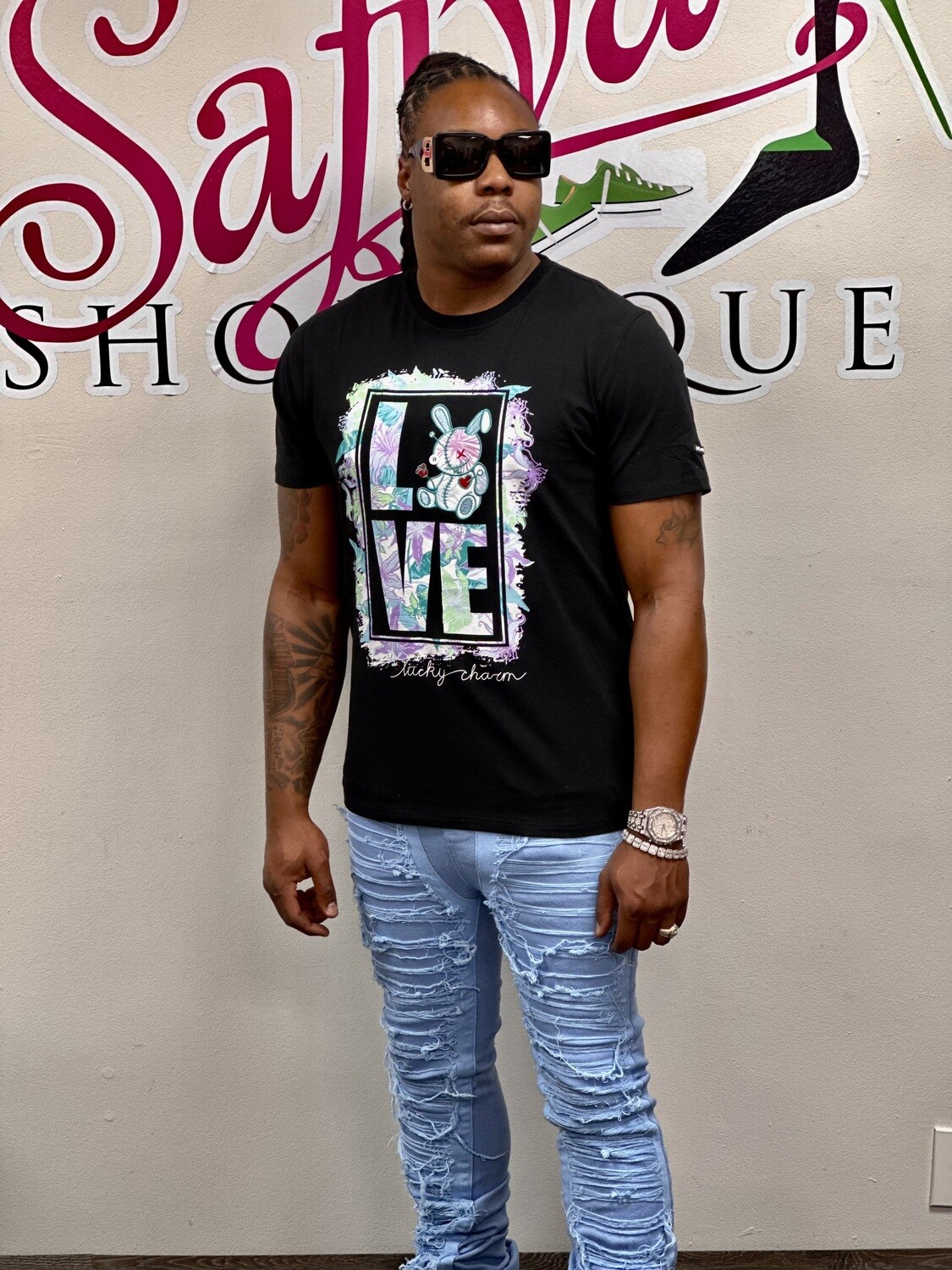 lucky graphic tee shirt