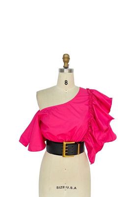 please add a plus one off the shoulder fuchsia top