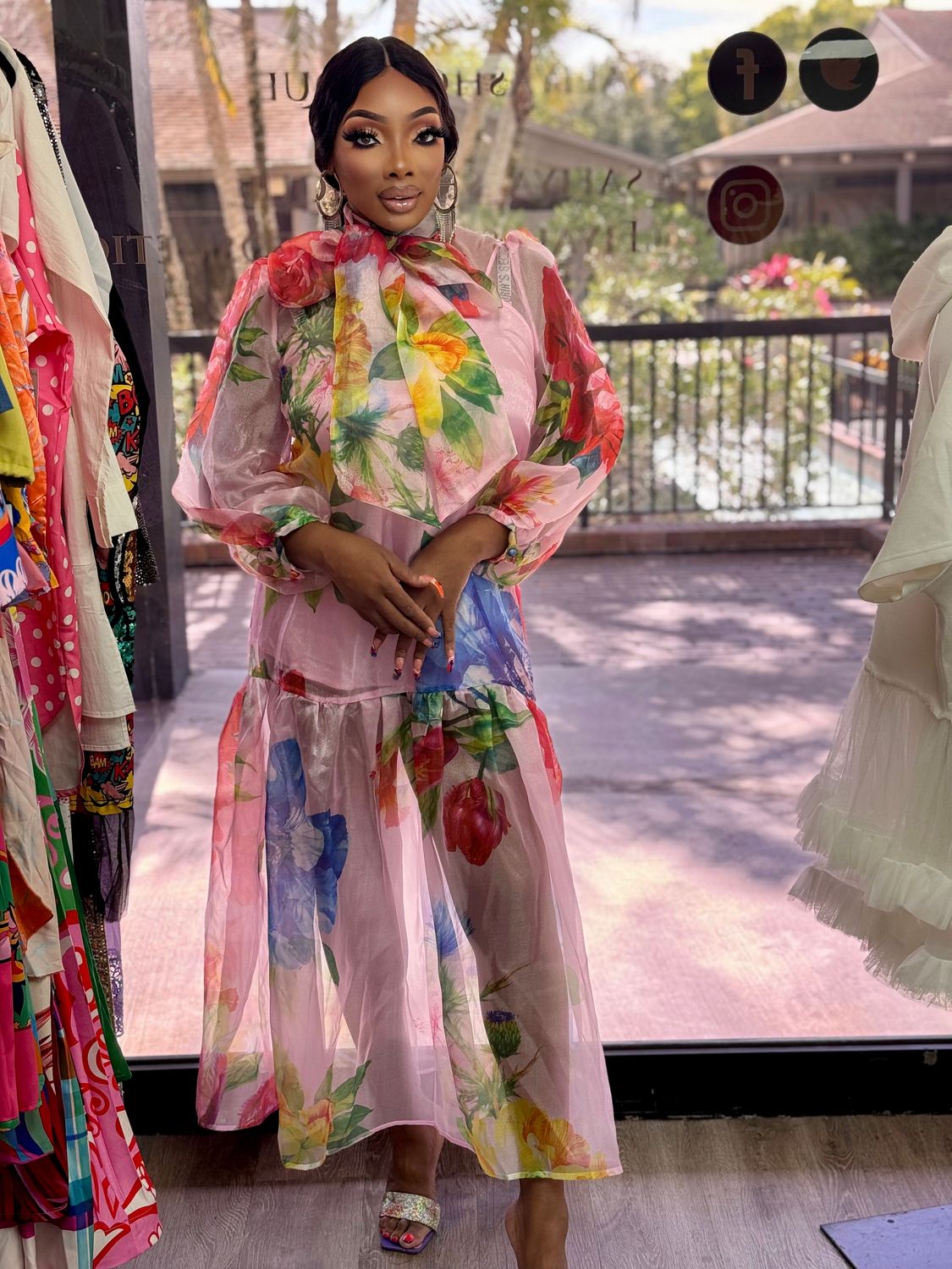 feminity sheer maxi dress