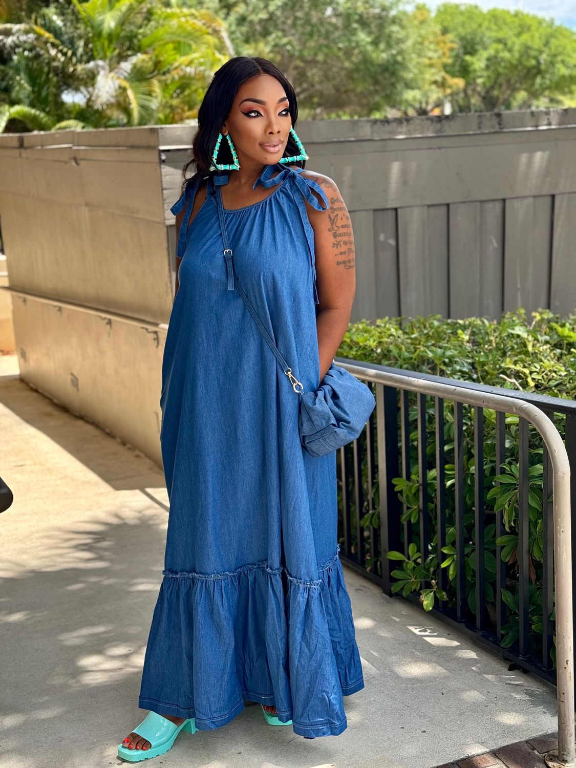 Denim fairy tale maxi dress