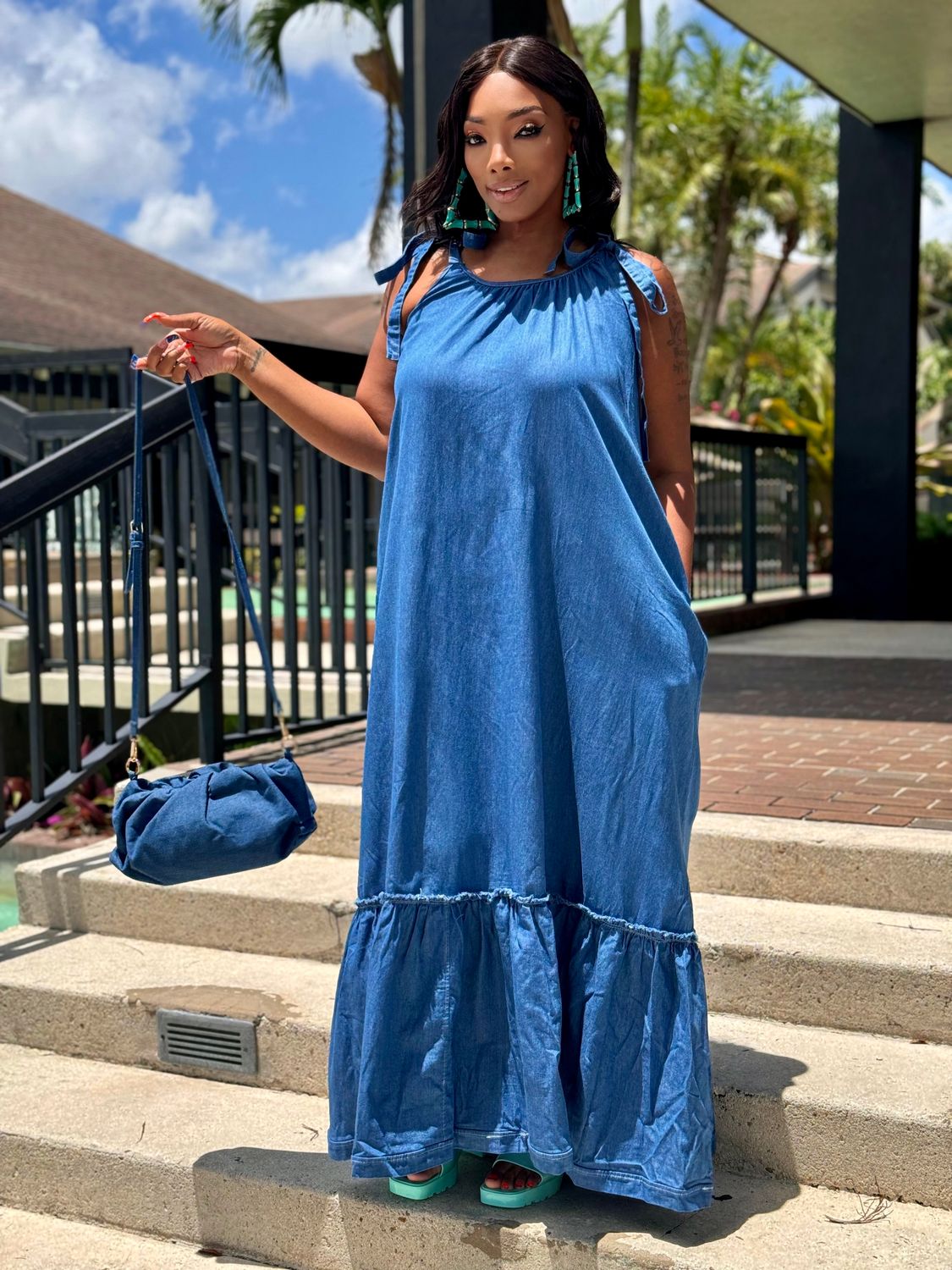 Denim fairy tale maxi dress