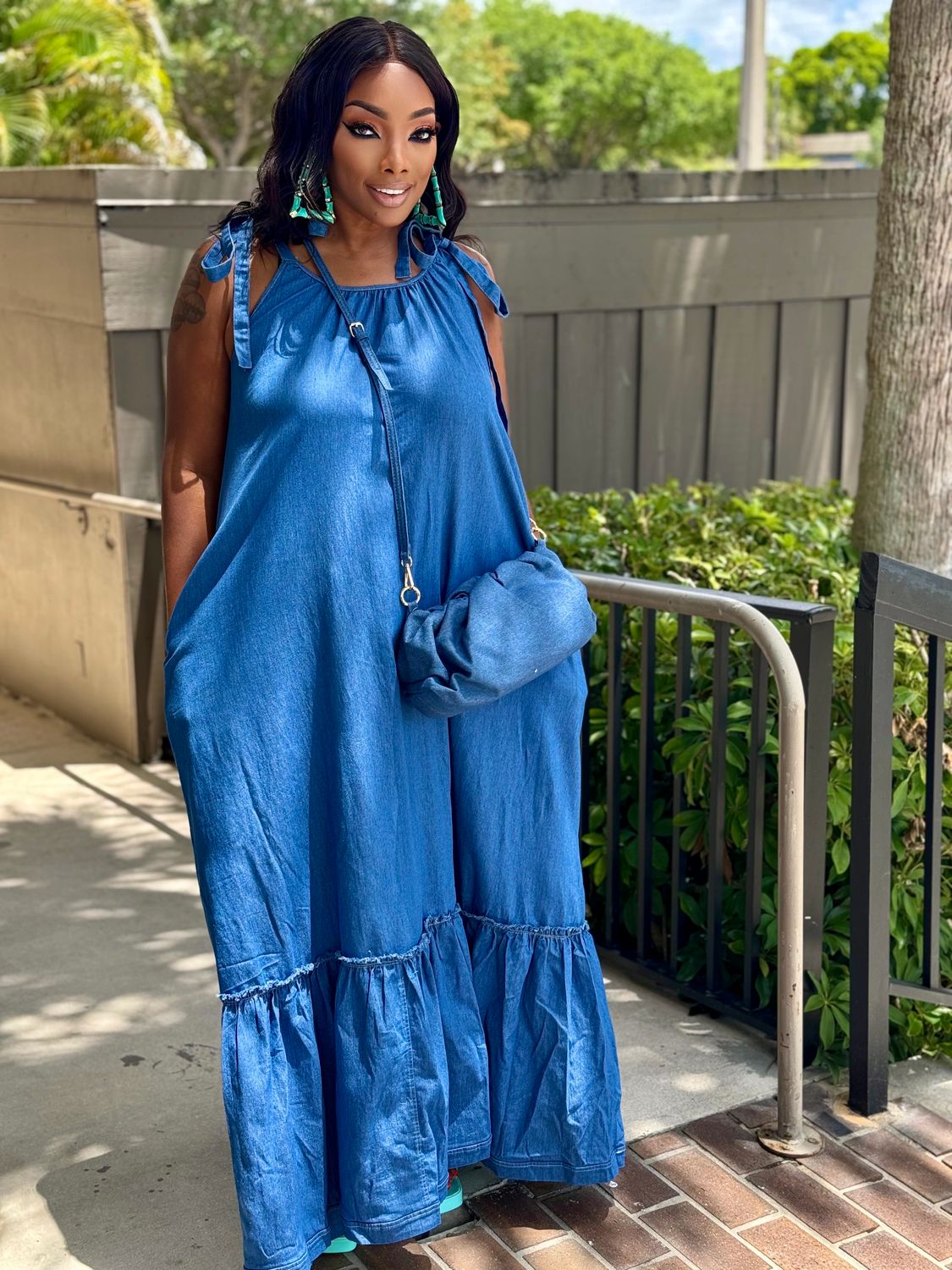 Denim fairy tale maxi dress