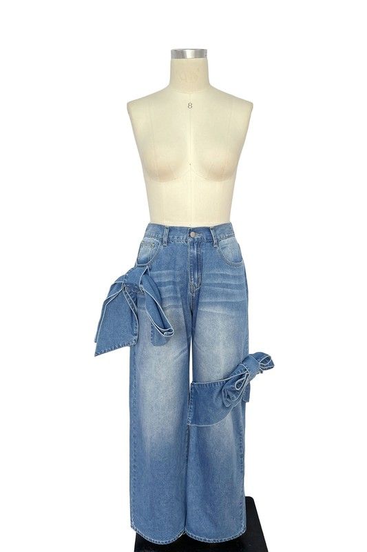 WIDE LEG BOWKNOT vintage  JEANS