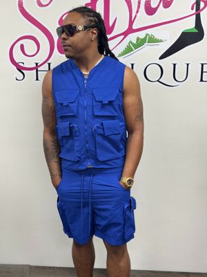 Good men lasts forever utility vest and short set