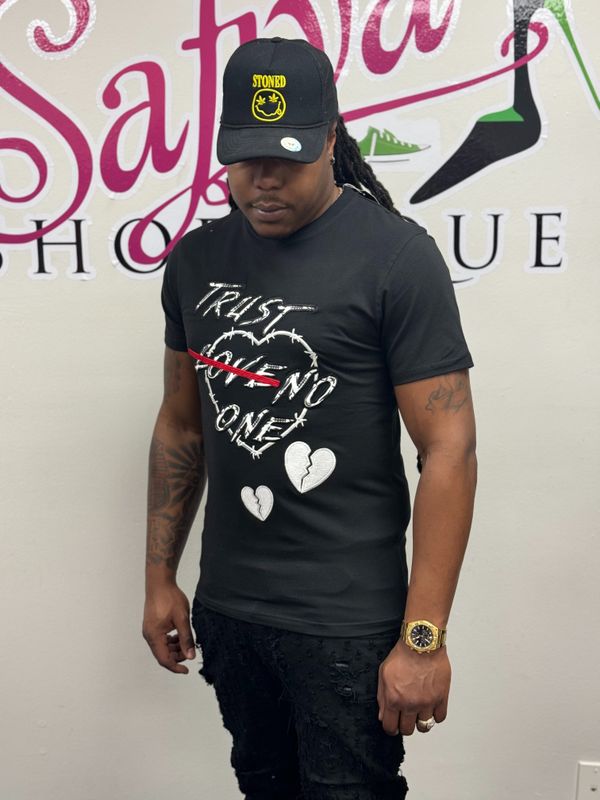 TRUST LOVE  NO one graphic shirt