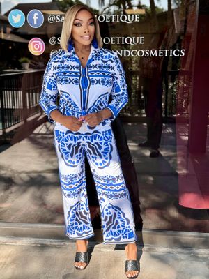 pretty in poppy Blue matching set