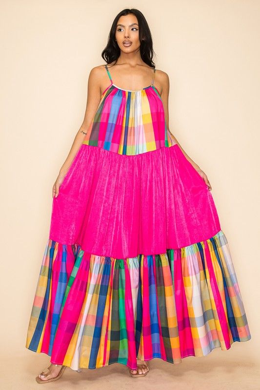 Summer Breeze Rainbow Maxi Dress