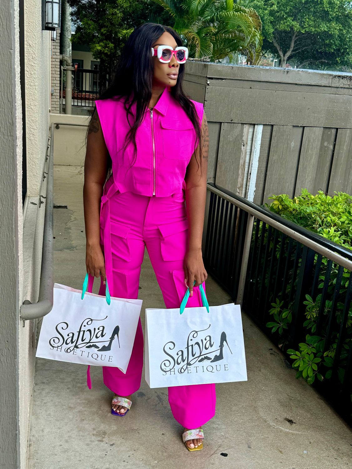 NEED A BREAK Vivid Pink Cargo Matching Set