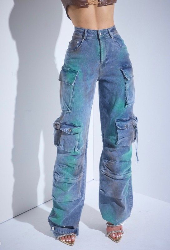 GIVE THEM CARGO Multicolored Cargo Denim