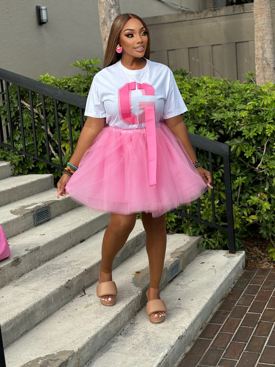 COQUETTE BABY pink tulle skirt