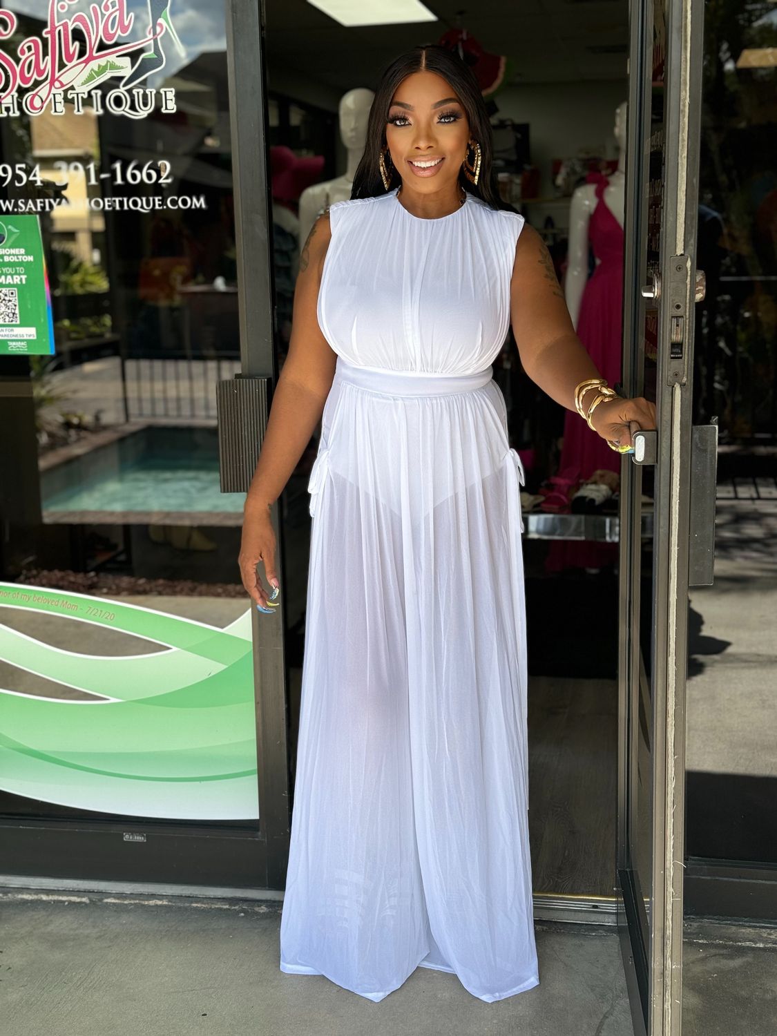 DOVE 
THE SECRET GARDEN Open sides sleeveless maxi dress