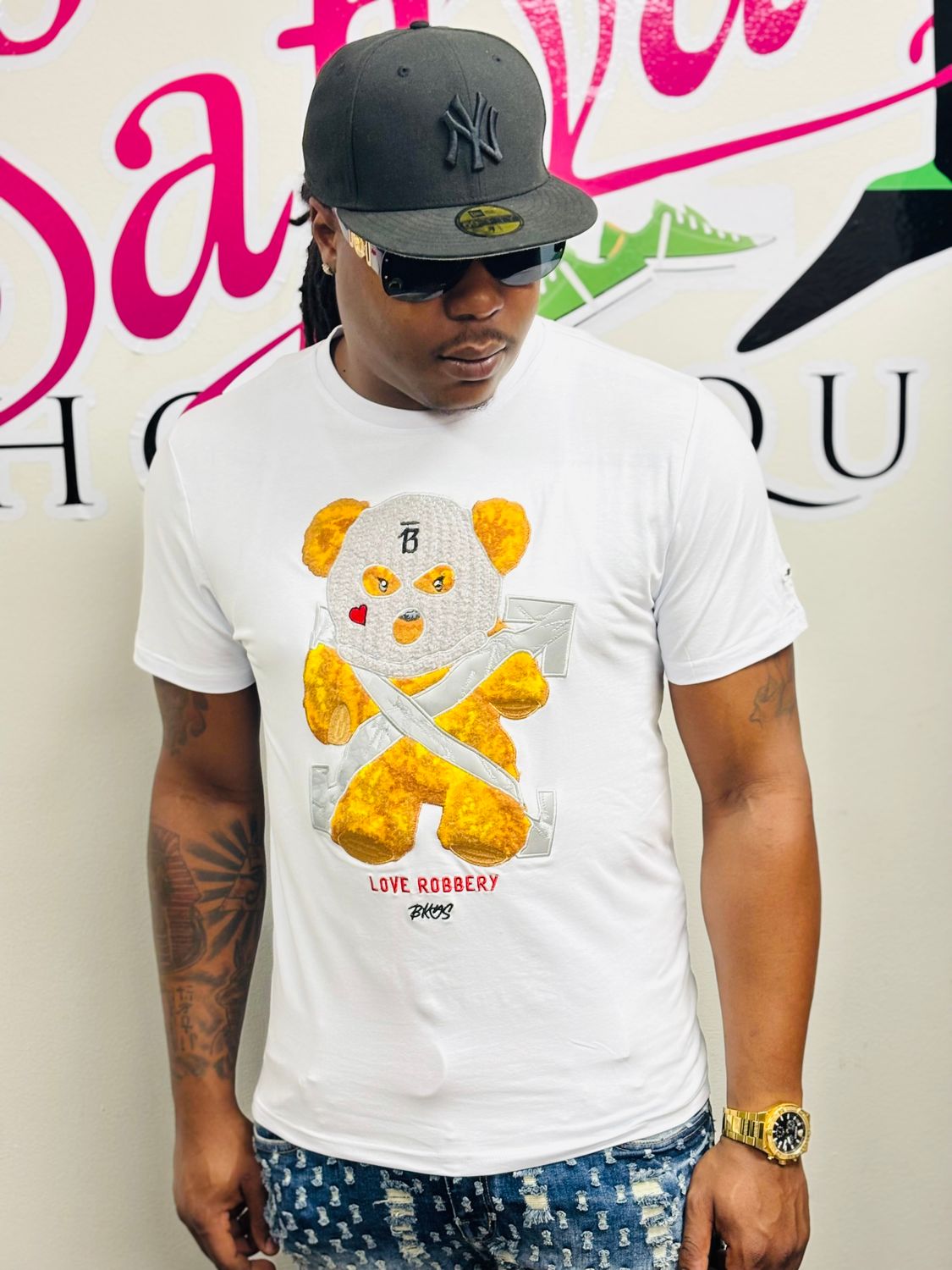 love and robbery bear men tshirt