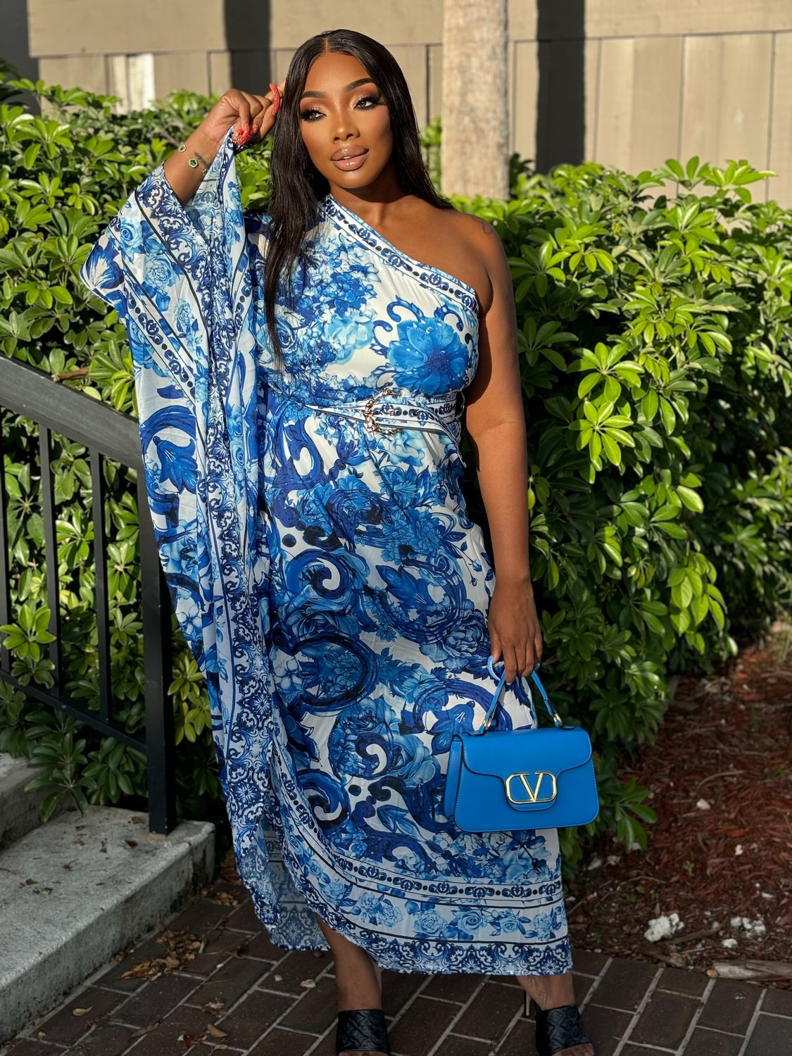 Serena  Blue Paisley Maxi Dress