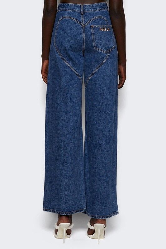 &quot;DANIELLE&quot; Heart Cut-Out Flared Jeans