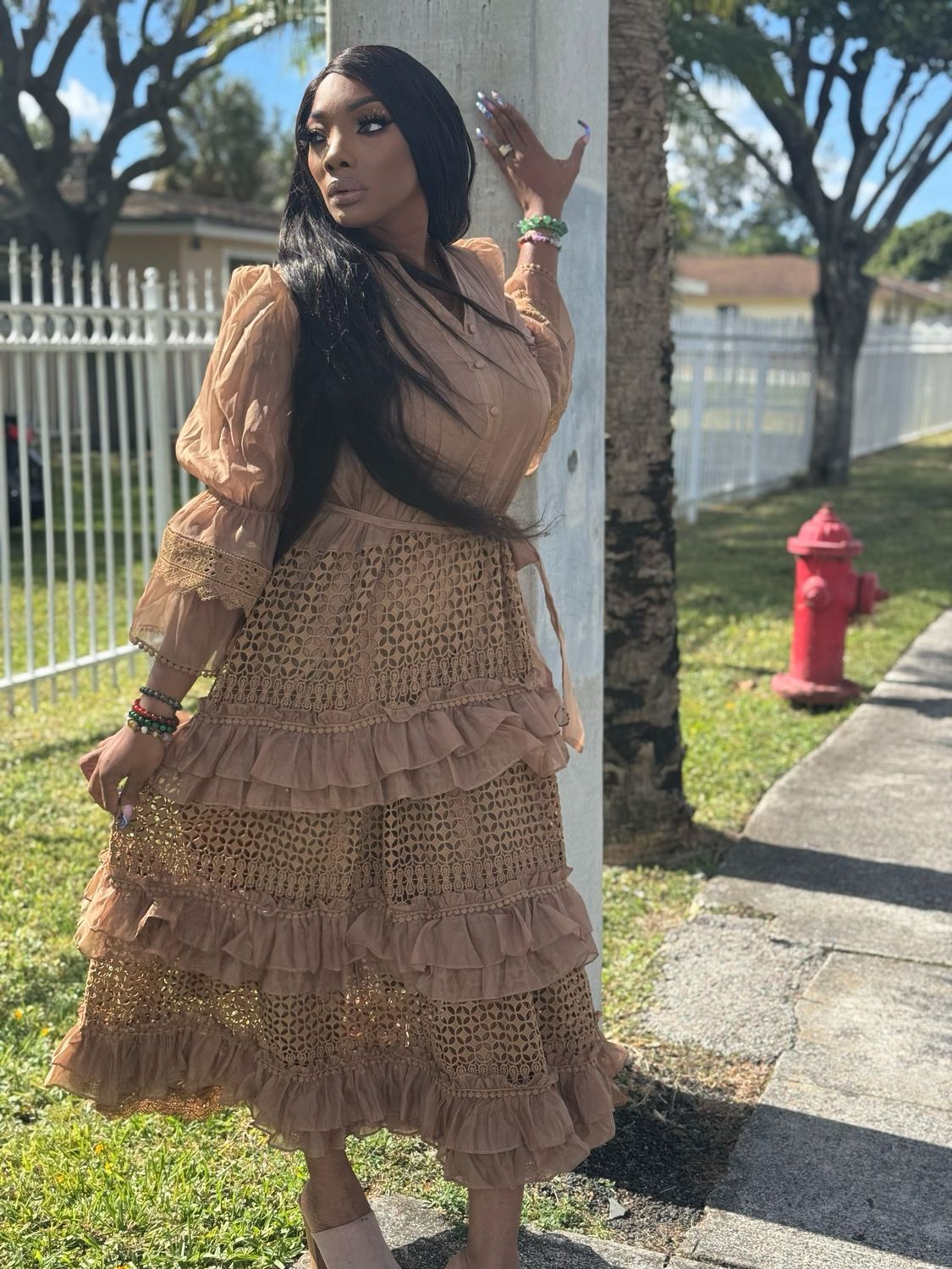 Eternity Bell Sleeve Ruffle Dress