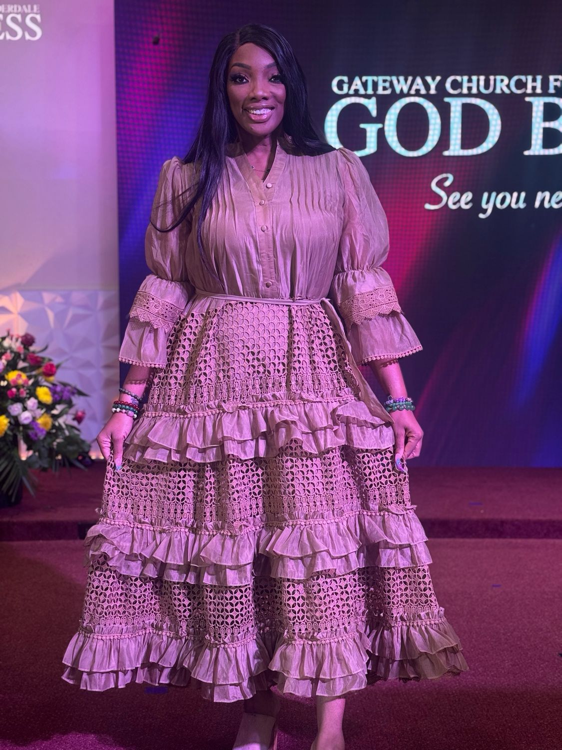 Eternity Bell Sleeve Ruffle Dress