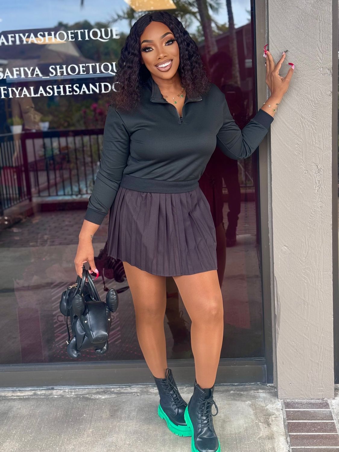 CHRISSY  2 Piece tennis pleated Skirt Set
