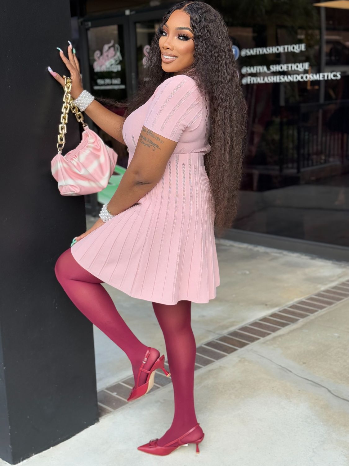 Bridgette Burgundy pantyhose