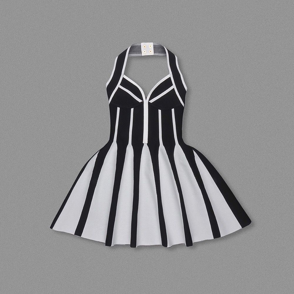 JUDITH black and white dress