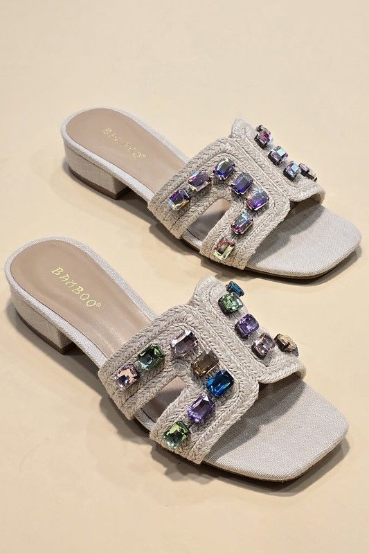 sandy SLIP ON LOW BLOCK HEELED SANDAL