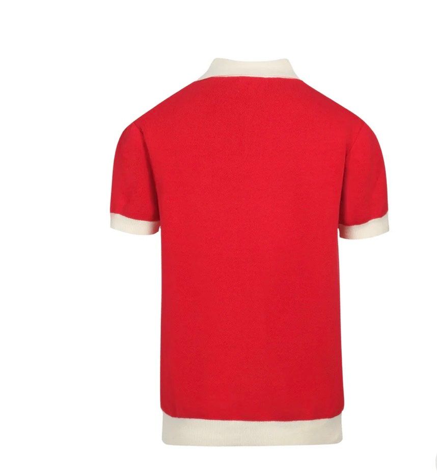 CALEB -Red Knit Shirt – Button-Up Polo