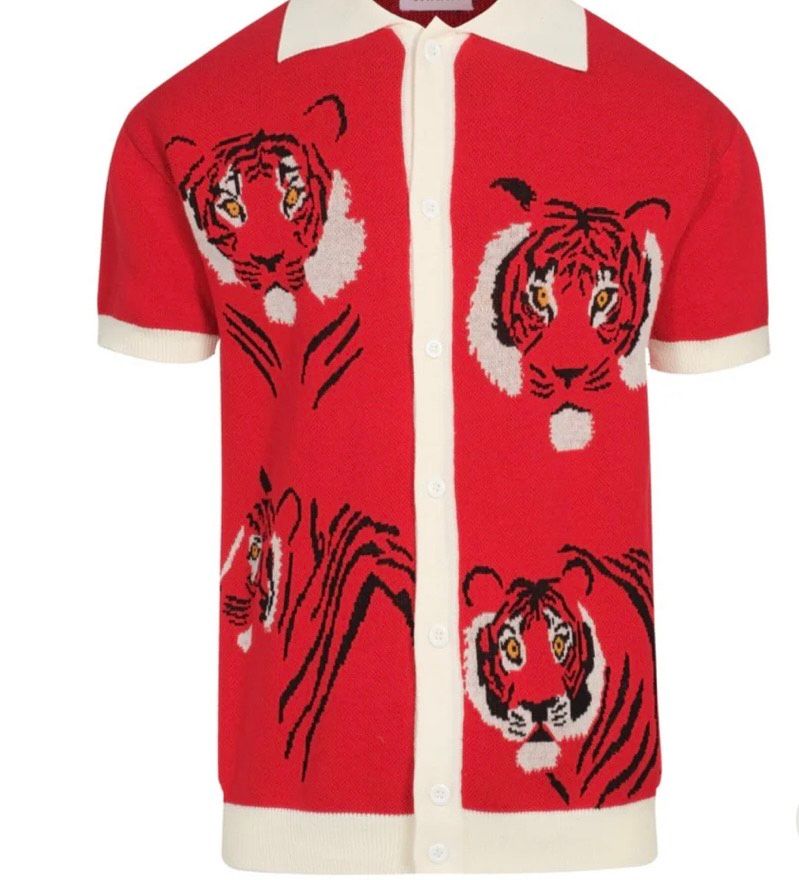 CALEB -Red Knit Shirt – Button-Up Polo