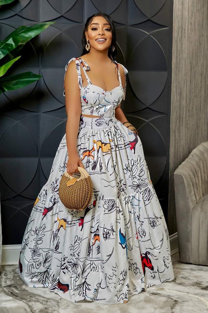 kym 2 piece maxi skirt set