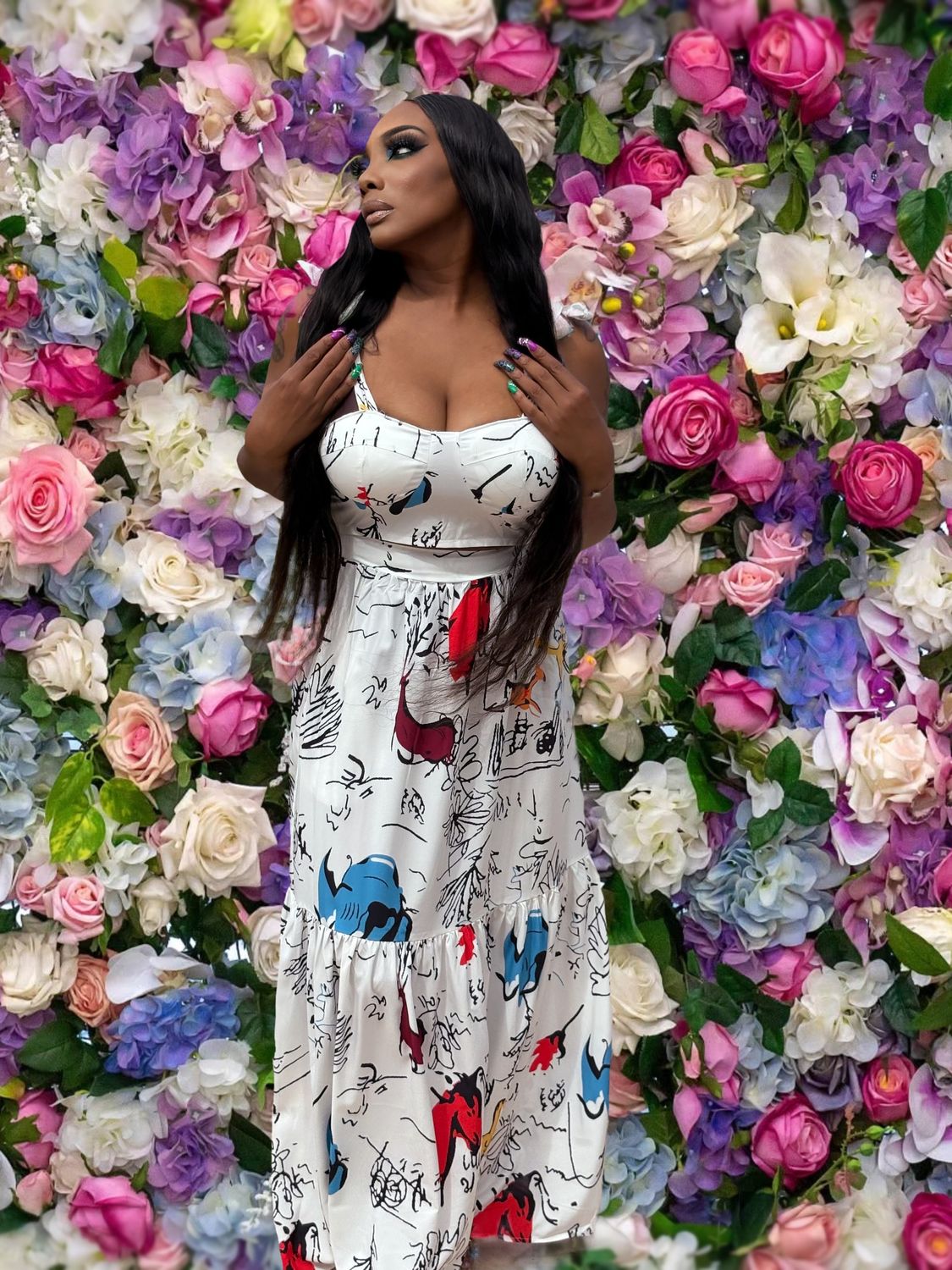 kym 2 piece maxi skirt set