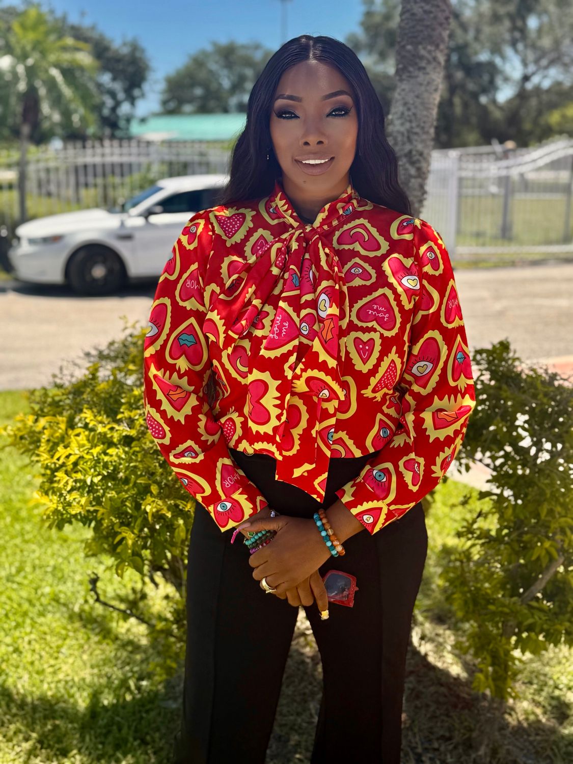 Faith  Love Bow Orange Top