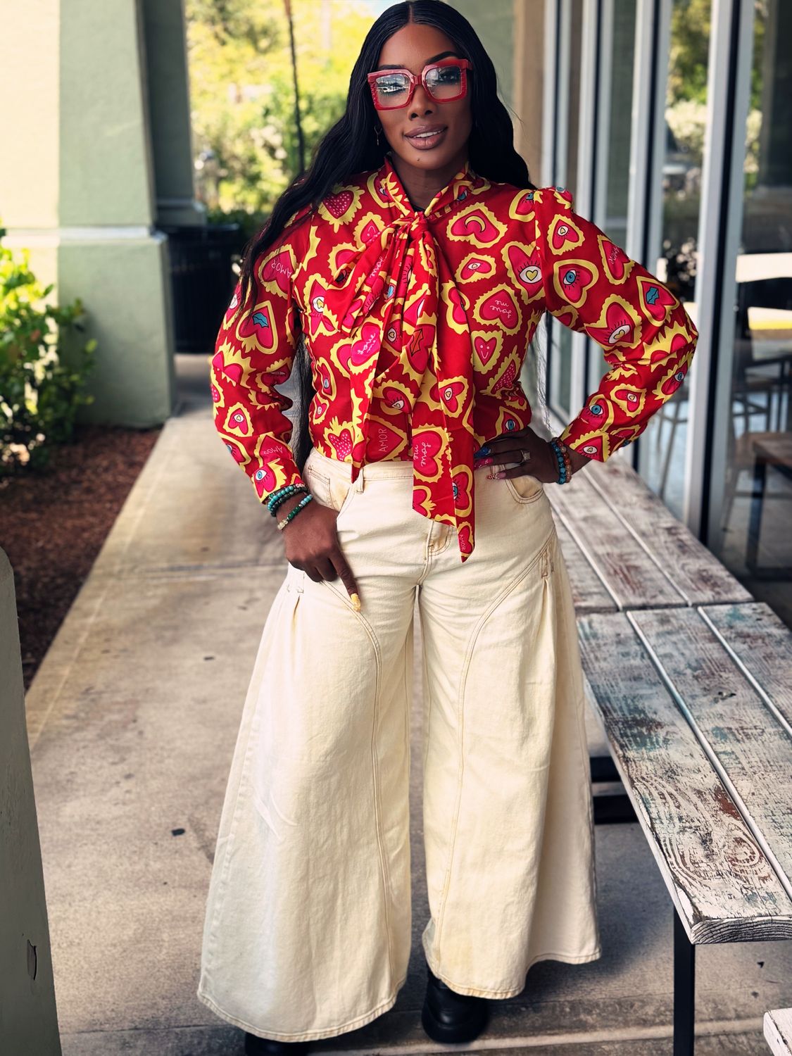 Faith  Love Bow Orange Top