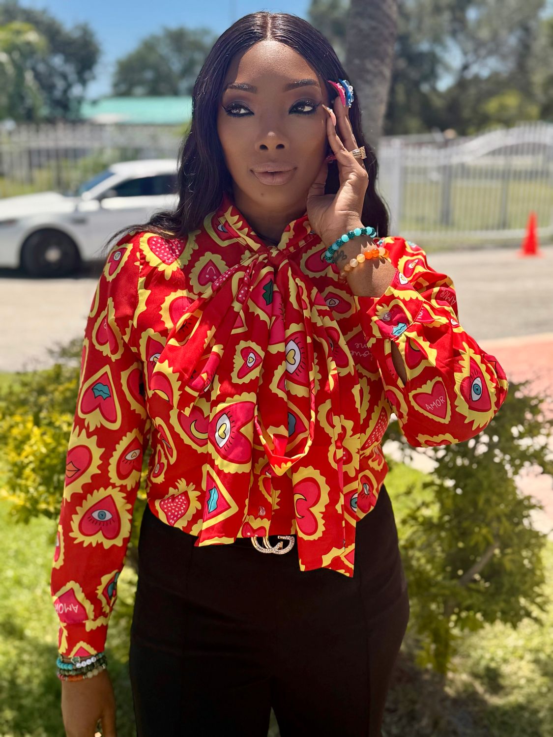 Faith  Love Bow Orange Top