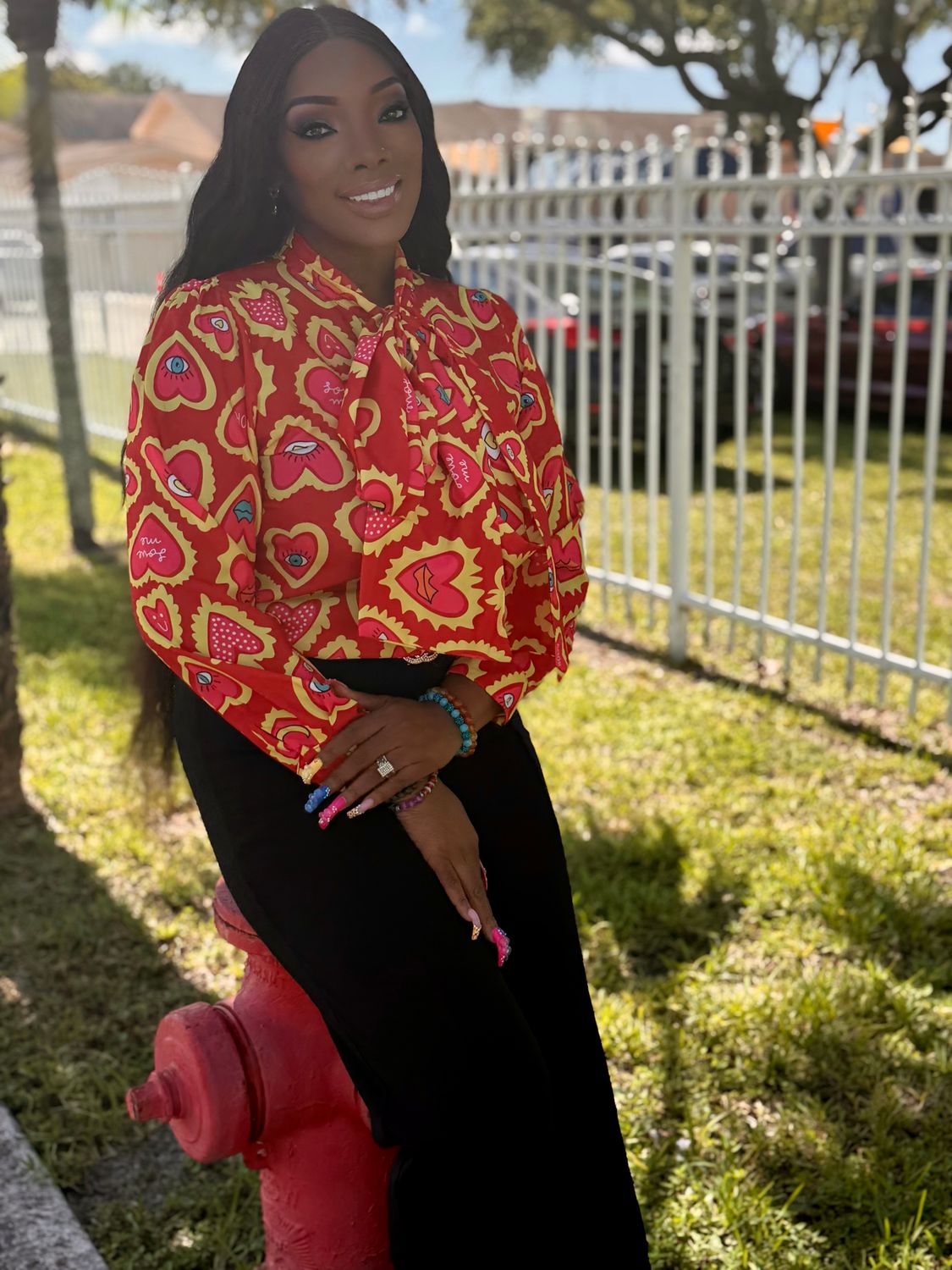 Faith  Love Bow Orange Top