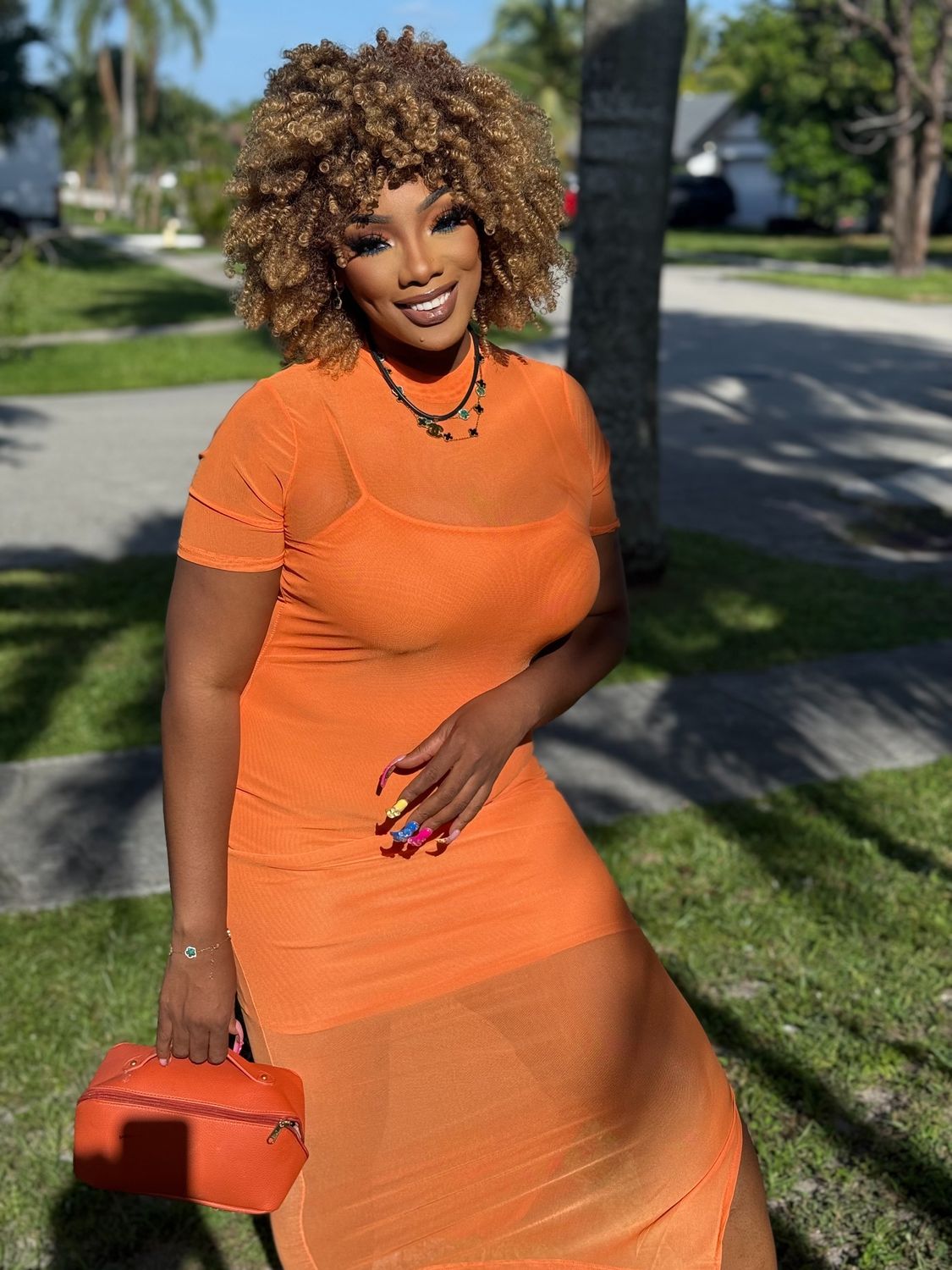 🔥Sumptuous Tangerine Dream mesh Midi