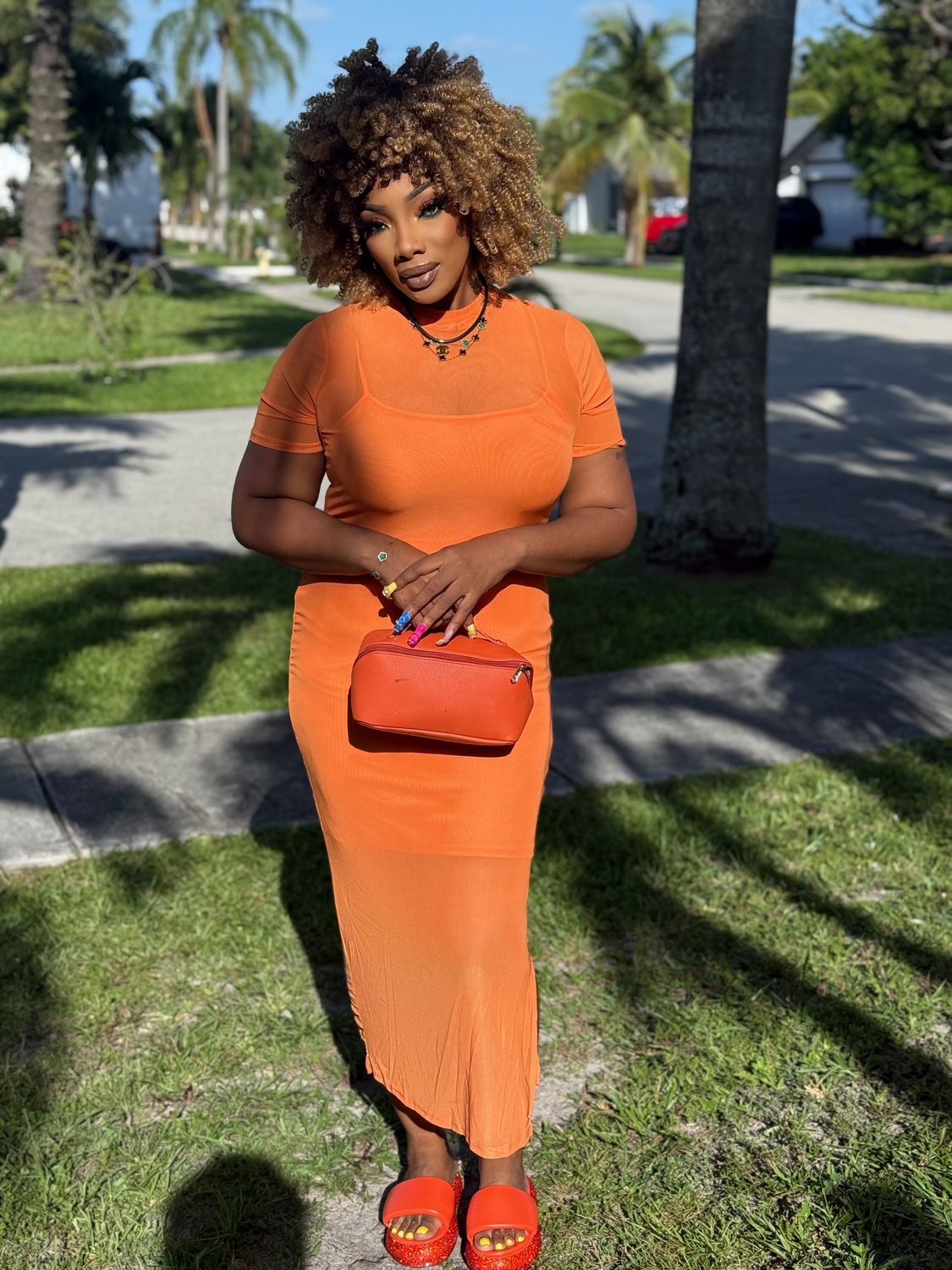 🔥Sumptuous Tangerine Dream mesh Midi