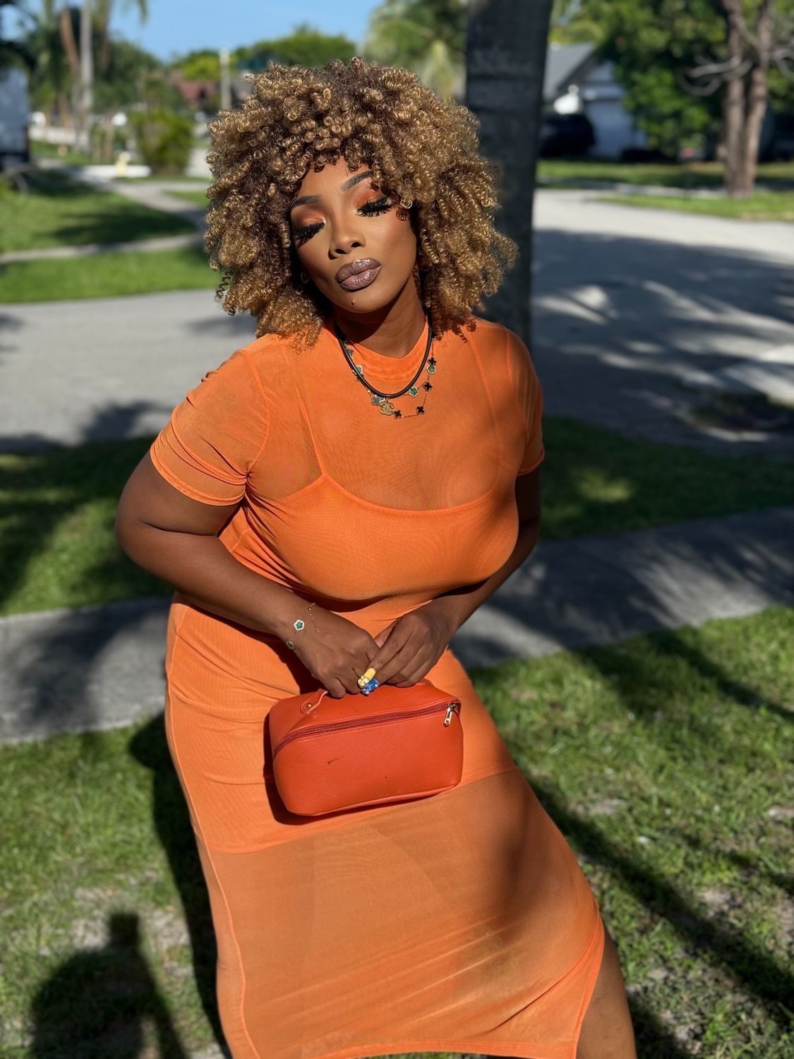 🔥Sumptuous Tangerine Dream mesh Midi