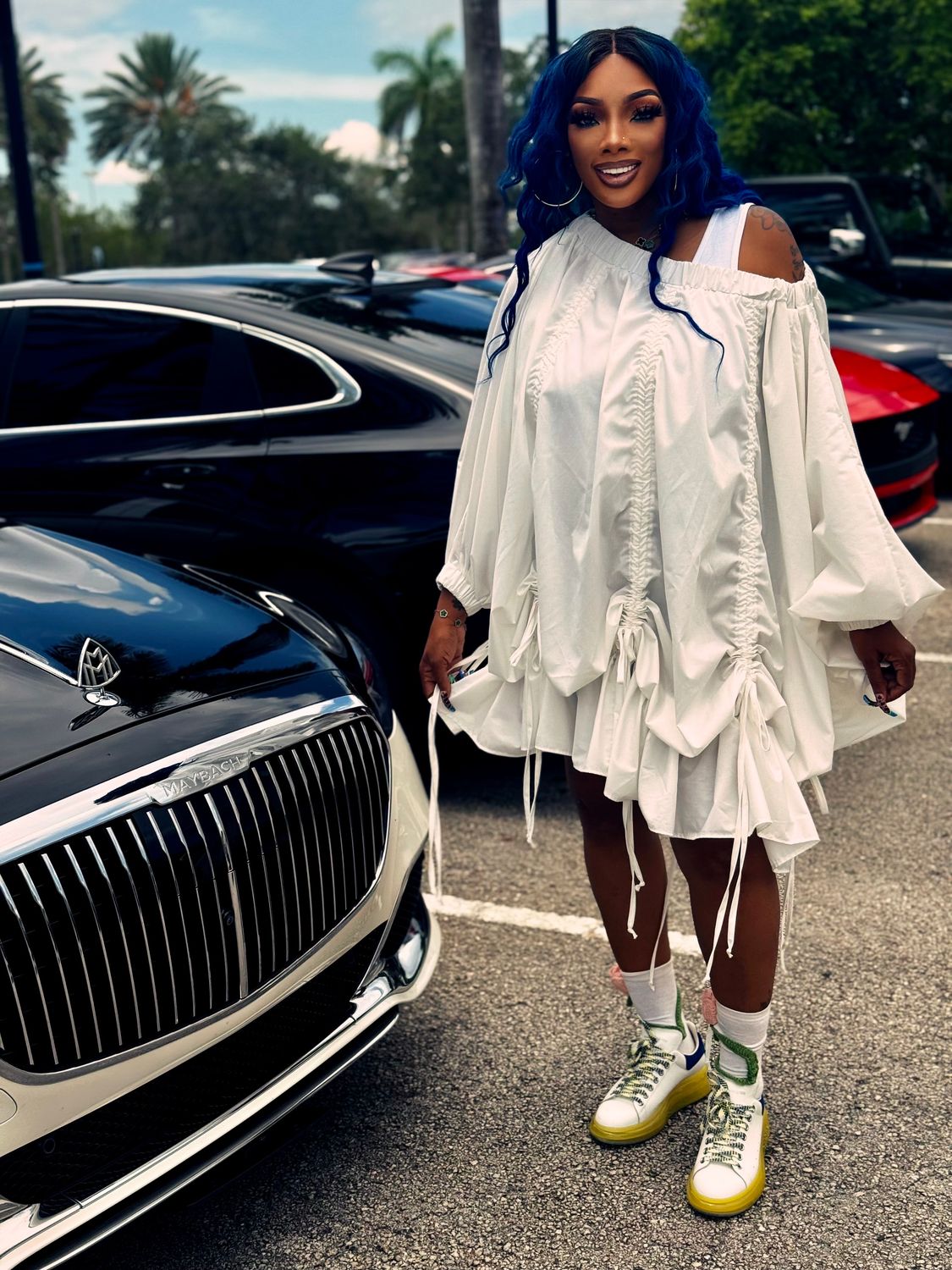 CHASITY Luxury Off-Shoulder Drawstring Dress CHASITY Luxury Off-Shoulder Drawstring Dress