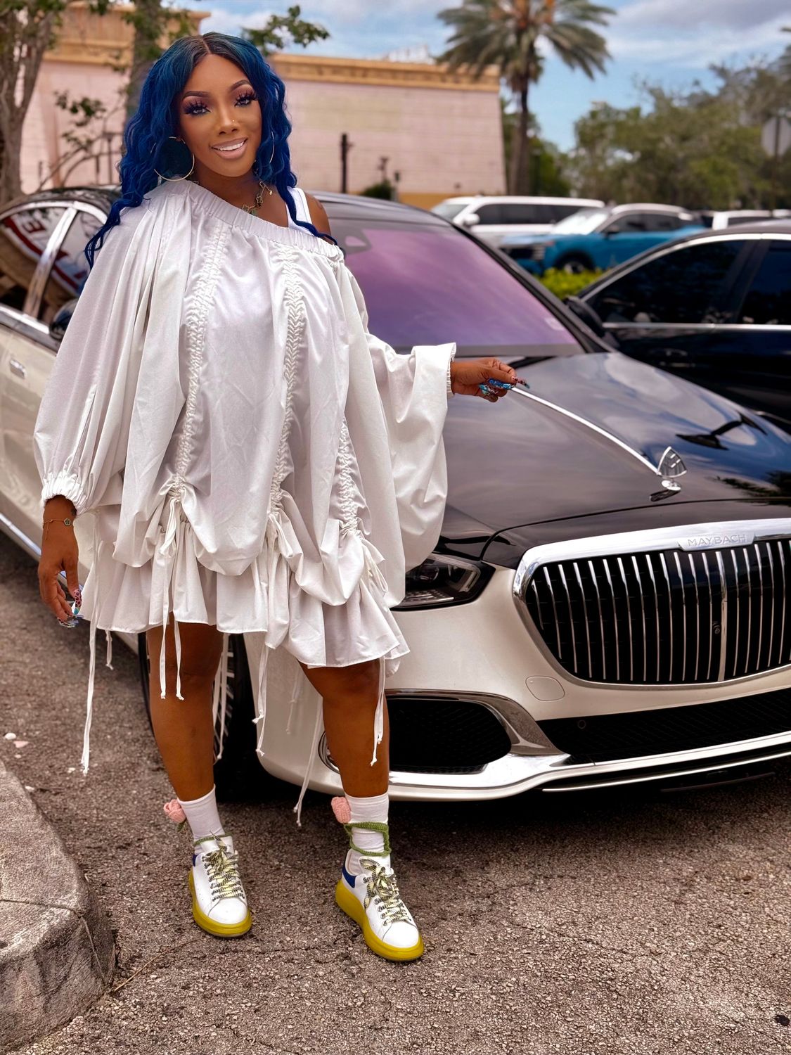 CHASITY Luxury Off-Shoulder Drawstring Dress CHASITY Luxury Off-Shoulder Drawstring Dress