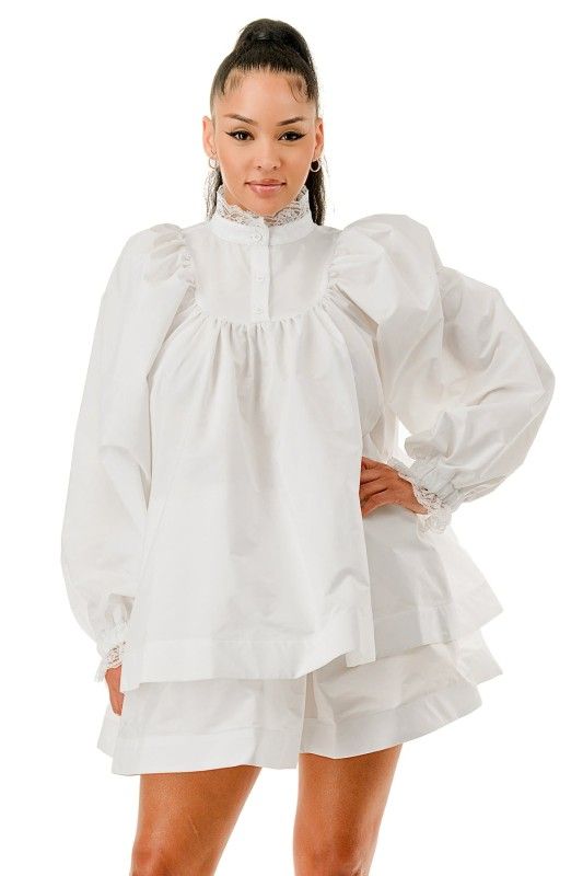 JOYCE Timeless Elegance Layered dress – White