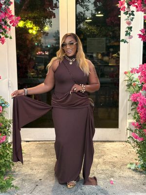 BIA Mocha drape Maxi Dress