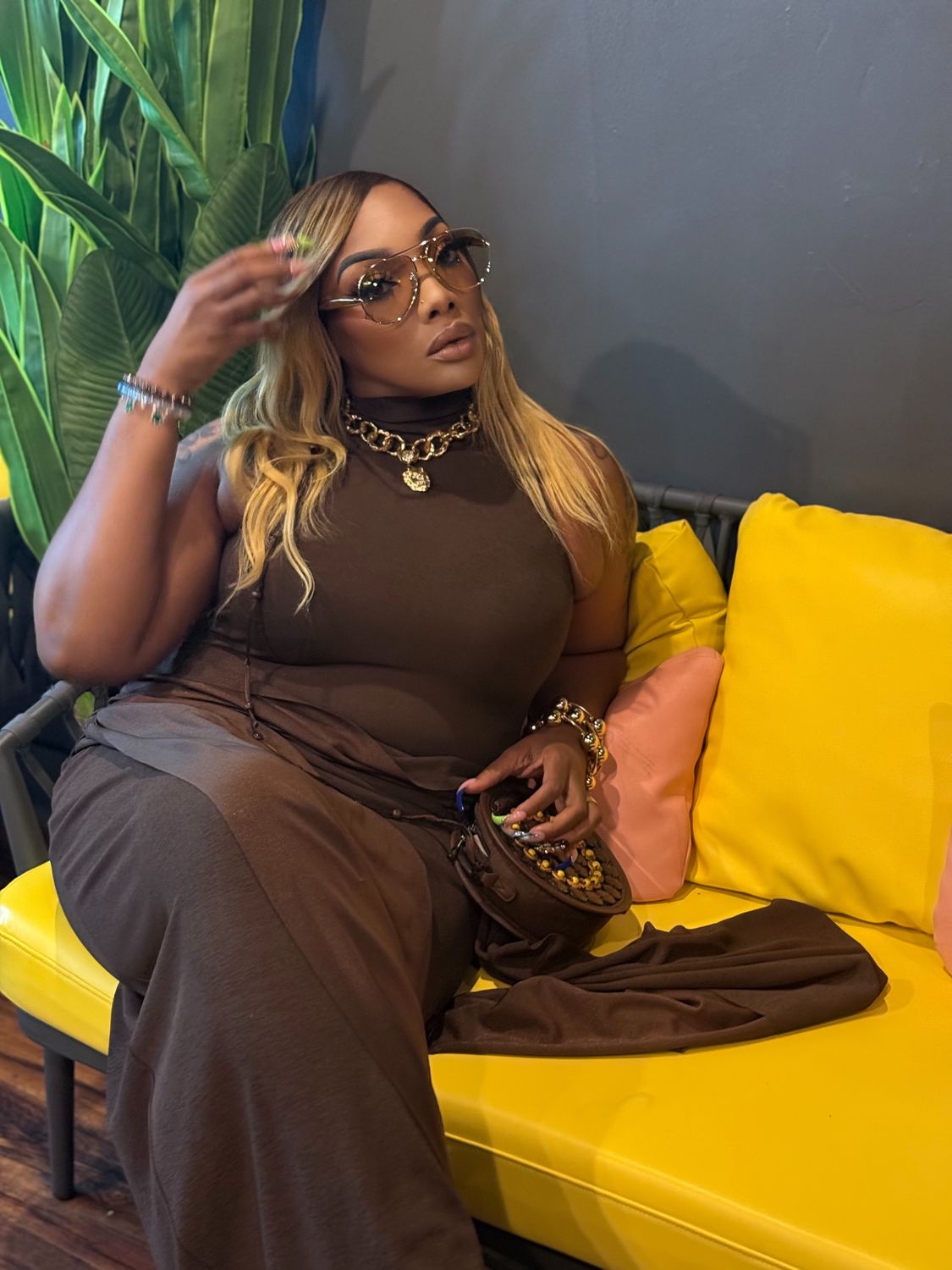 BIA Mocha drape Maxi Dress