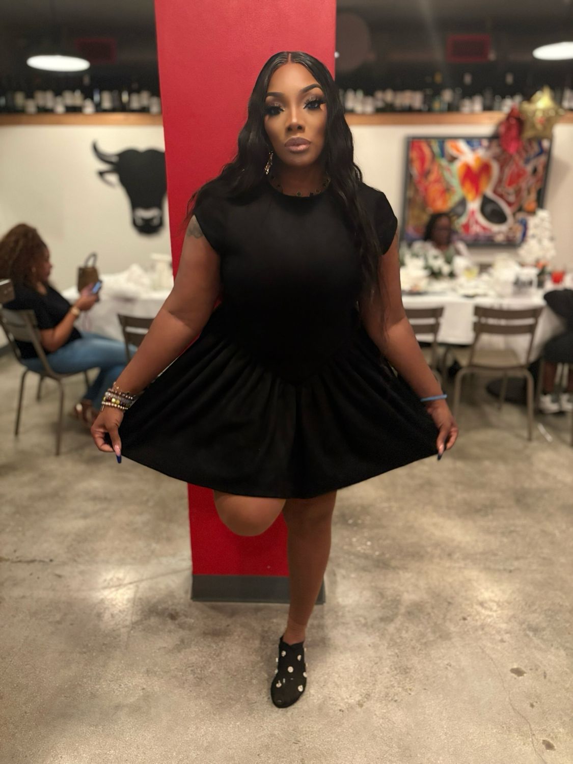 Ajike Black Luxe Open-Back Mini Dress Ajike Black Luxe Open-Back Mini Dress